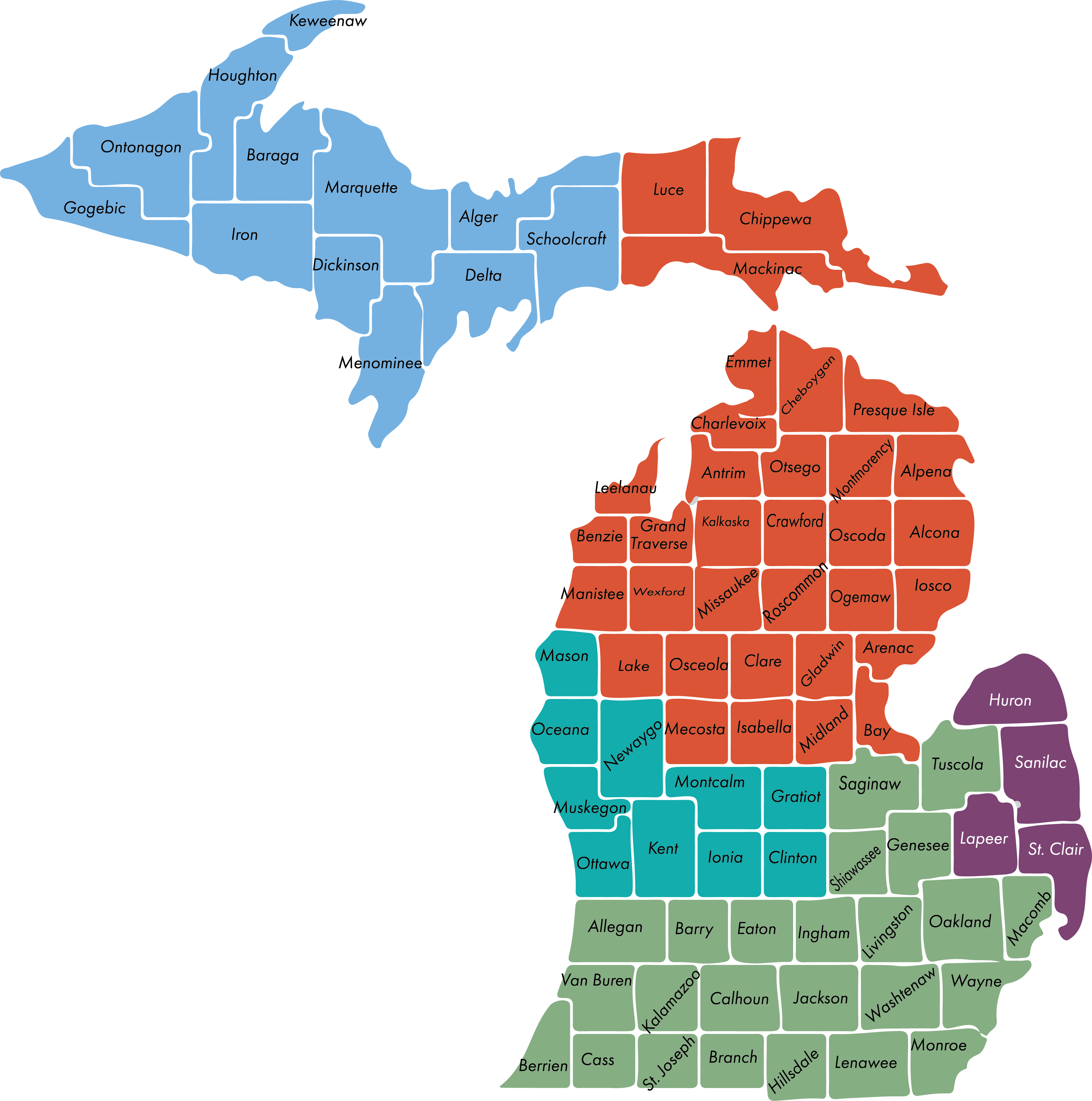 Michigan Service Area Map + Contacts - CentralStar Cooperative, Inc.