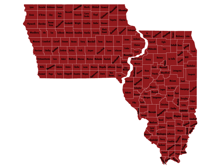 iowa - Illinois Service Area Map Central Star