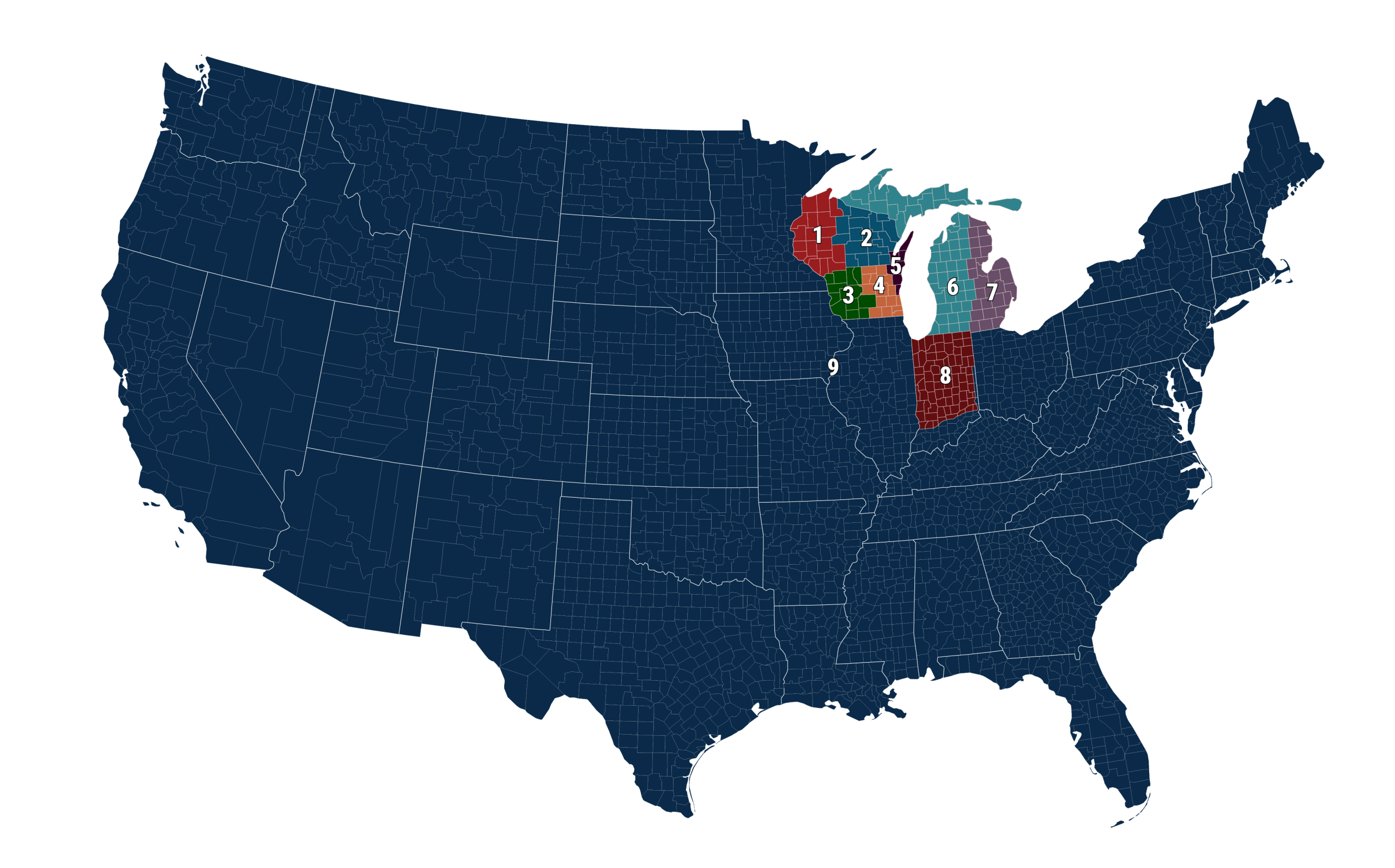 United States with county outlines Web Board of Directors Map of US